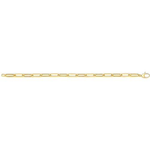 9ct Yellow Gold Ladies 7.5" Paperclip Bracelet 3.4g